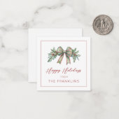 Carte personnalisée pour les fêtes avec feuillage  (Devant/Arrière en situation)