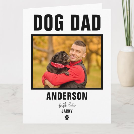 Carte personnalisée pour papa de chien avec photo (Devant)