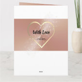 Carte personnalisée Rose Gold 40e anniversaire (Dos)