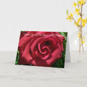 Carte personnalisée Rose rouge 100e anniversaire (Fleur jaune)