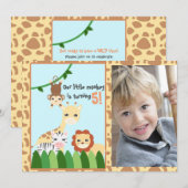 Carte personnalisée Safari Anniversaire (Devant / Derrière)