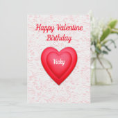 Carte personnalisée Saint-Valentin Fancy Rouge Coe (Debout devant)