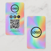 Carte personnalisée Social Media QR Code Rainbow H (Devant / Derrière)