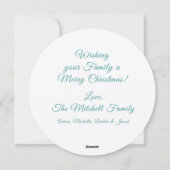 Carte personnalisée turquoise Joyeux Noël (Dos)