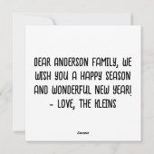 Carte personnalisée vert-bleu ombré Joyeux Noël à (Dos)