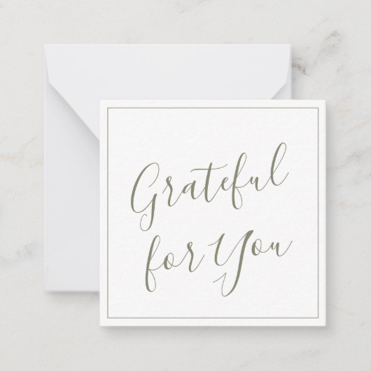 Carte personnalisée vert sauge Grateful for You (Devant)