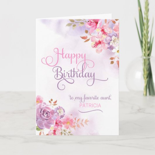 Carte Personnaliser à tante, Joyeux anniversaire (Devant)