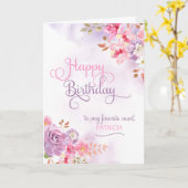 Carte Personnaliser à tante, Joyeux anniversaire (Fleur jaune)