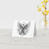 Carte PERSONNALISER Angel Sketch  (Fleur jaune)