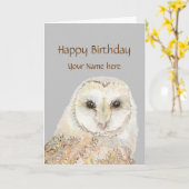 Carte Personnaliser Anniversaire Barn Owl Pourquoi céléb (Fleur jaune)