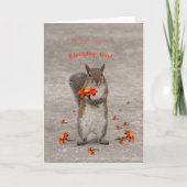 Carte Personnaliser Anniversaire Écureuil fille avec fle (Devant)