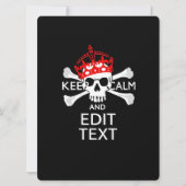 Carte Personnaliser ce texte Garder calme Crossbones Crâ (Devant)