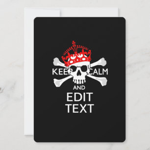 Carte Personnaliser ce texte Garder calme Crossbones Crâ