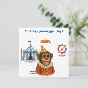 Carte Personnaliser : Chester le clown chimpanzé
