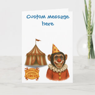 Carte Personnaliser : Chester le clown chimpanzé