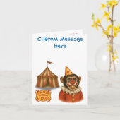 Carte Personnaliser : Chester le clown chimpanzé (Fleur jaune)