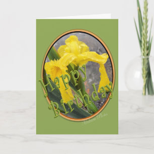 Carte Personnaliser d'anniversaire de l'Iris jaune