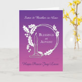 Carte Personnaliser de l'Avent Bénédictions couronne (Fleur jaune)