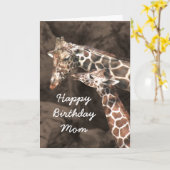 Carte Personnaliser de maman et de bébé de girafe de (Fleur jaune)