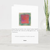 Carte Personnaliser de peinture d'art rose orange (Dos)