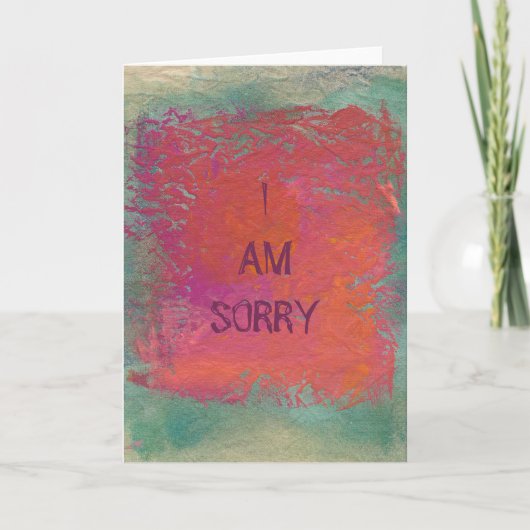 Carte Personnaliser de peinture d'art rose orange (Devant)