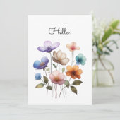 Carte Personnaliser d'illustration de l'aquarelle des fl (Debout devant)