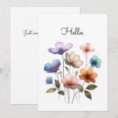 Carte Personnaliser d'illustration de l'aquarelle des fl (Devant / Derrière)