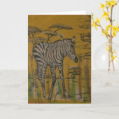 Carte Personnaliser d'impression Zebra africaine (Fleur jaune)