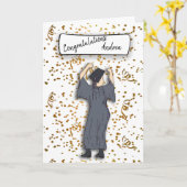 Carte Personnaliser Félicitations à un Confetti Diplômé (Fleur jaune)