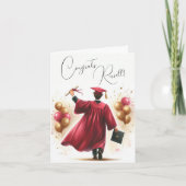 Carte Personnaliser Happy Graduation Man Crimson Casquet (Devant)