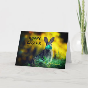 Carte Personnaliser HOPPY EASTER Funny Bunny Pandemic