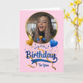 Carte Personnaliser Joyeux Anniversaire à vous Plier Car (Fleur jaune)