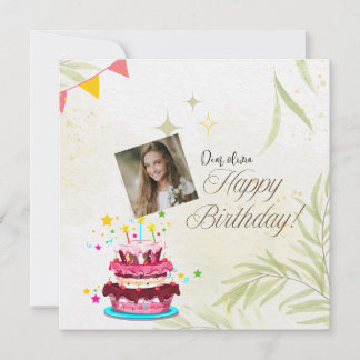 Carte Personnaliser la photo Anniversaire voeux aimant
