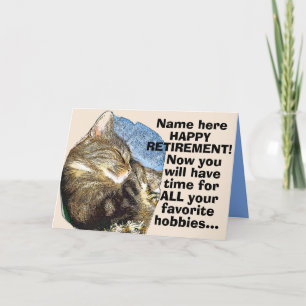 Carte Personnaliser la retraite de chats amusants 