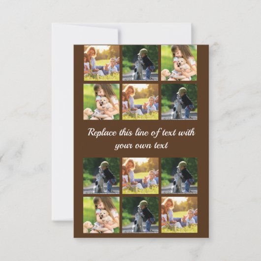 Carte Personnaliser le collage photo et le texte Coque-M (Devant)