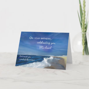 Carte Personnaliser le nom Anniversaire Vagues sur Ocean