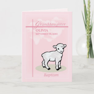 Carte Personnaliser le nom de la petite-fille Baptême Fi