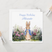 Carte Personnaliser le nom de l'enfant Anniversaire de P (Devant/Arrière en situation)