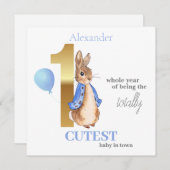 Carte Personnaliser le nom de l'enfant Pierre le lapin (Devant / Derrière)