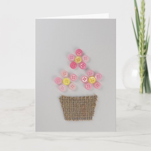 Carte Personnaliser les boutons de fleurs d'anniversaire (Devant)