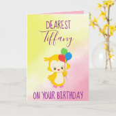 Carte Personnaliser les voeux d'anniversaire heureux (Fleur jaune)