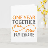 Carte Personnaliser M. et Mme 1er Anniversaire (Fleur jaune)