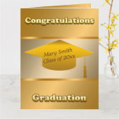 Carte Personnaliser moderne simple Or (Fleur jaune)