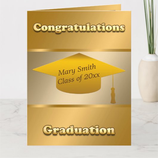 Carte Personnaliser moderne simple Or (Devant)