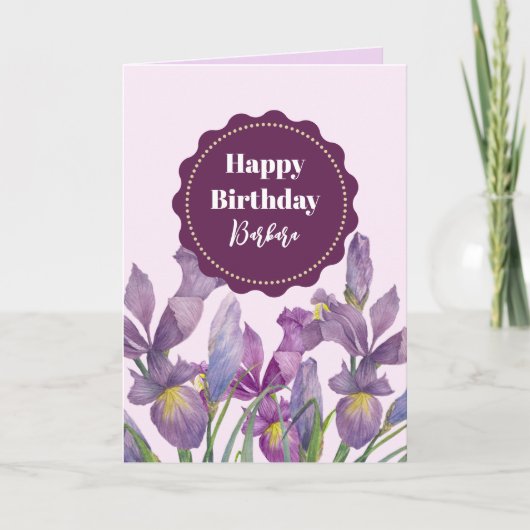 Carte Personnaliser N'importe quel nom sur Birthday Purp (Devant)