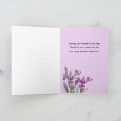 Carte Personnaliser N'importe quel nom sur Birthday Purp (Intérieur)