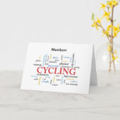 Carte Personnaliser Nom Anniversaire Cyclisme En Mots (Fleur jaune)