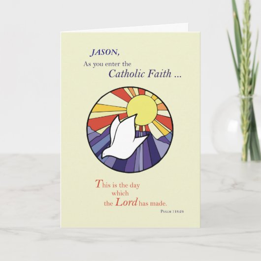 Carte Personnaliser Nom, Cercle de la colombe RCIA sur f (Devant)