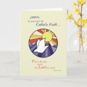 Carte Personnaliser Nom, Cercle de la colombe RCIA sur f (Fleur jaune)