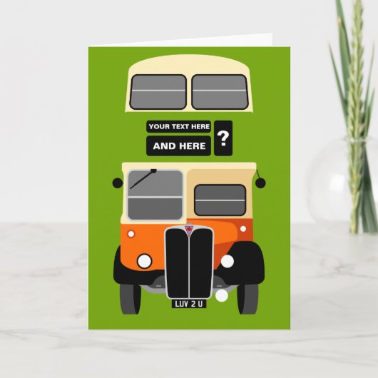 Carte Personnaliser Old Glasgow Double Decker Bus (Devant)